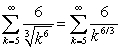 Since   and the series   is a convergent p-series, the given series converges by the Limit Comparison Test.