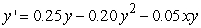<strong>Find all equilibrium points for the following coupled equations. Identify each equilibrium point as stable or unstable.    </strong> A) (0, 0)unstable; (1.33, 1.25)stable; (0.60, 0)unstable; (0, 1.10)unstable B) (0, 0)unstable; (0, 0.20)unstable; (0.50, 0)unstable; (0.60, 0.20)stable C) (0, 0)unstable; (0, 0.20)unstable; (0.60, 0)unstable; (1.33, 1.25)stable D) (0, 0)unstable; (0, 1.25)unstable; (1.33, 0)unstable; (0.60, 1.10)stable <div style=padding-top: 35px> 