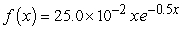 The pdf describing the chance that a given insect will die at a particular age, x days, is . What is the chance the insect will live between 1 and 5 days? Round your answer three decimal places.
