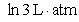 <strong>Starting with the expression for work , one can change the look of the expression without changing what it represents by dividing the force F by the area it is applied over and multiplying the differential distance dx by that same area. Force divided by area is a pressure (P), and area times the differential distance is a differential volume. Hence one can also describe work as . A gas at constant temperature will change its pressure inversely to changes in volume, . If a sample of gas has a pressure of 1 atmosphere when its volume is 1 L, how much work does it do when it expands from 1 L to 3 L?</strong> A) B) C) D)