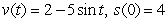 Find the position function from the given velocity function and initial value. Assume that units are feet and seconds.