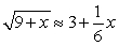 Find the linear approximation at x = 0 to show that the following commonly used approximation is valid for small x.  