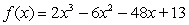 Given   , determine the absolute extrema on the interval   .