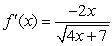 <strong>Compute the derivative function f '(x) of .</strong> A) B) C) D)