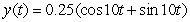 <strong>A certain spring is at rest when stretched 0.098 m by a 2.0 kg mass. Which function describes the motion of the mass if it is pulled down 0.25 m and released without imparting any initial velocity at time t = 0? Other helpful information: the motion is not damped; use 9.8 m s<sup>-2</sup> as the acceleration due to gravity; and consider the zero position to be the rest position of the spring with the mass attached, and downward motion defines the positive x direction.</strong> A) B) C) D)