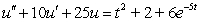 <strong>Determine the form of a particular solution of the equation. </strong> A) B) C) D)