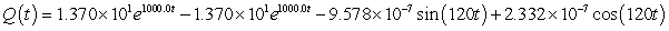 <strong>A series circuit has a 0.25 henry inductor, a 500 ohm resistor, and a 0.000004 farad capacitor. There is an initial charge of 0.000001 coulombs, there is no initial current, and there is an applied voltage which is described as . Identify the solution to the differential equation that describes the charge on the capacitor as a function of time.</strong> A) B) C) D)