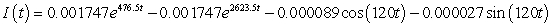 <strong>A series circuit has a 0.1 henry inductor, a 310 ohm resistor, and a 0.000008 farad capacitor. There is an initial charge of 0.000003 coulombs, there is no initial current, and there is an applied voltage which is described as . Identify the solution to the differential equation that describes the charge on the capacitor as a function of time.</strong> A) B) C) D)