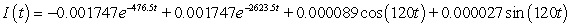<strong>A series circuit has a 0.1 henry inductor, a 310 ohm resistor, and a 0.000008 farad capacitor. There is an initial charge of 0.000003 coulombs, there is no initial current, and there is an applied voltage which is described as . Identify the solution to the differential equation that describes the charge on the capacitor as a function of time.</strong> A) B) C) D)