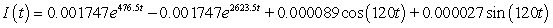 <strong>A series circuit has a 0.1 henry inductor, a 310 ohm resistor, and a 0.000008 farad capacitor. There is an initial charge of 0.000003 coulombs, there is no initial current, and there is an applied voltage which is described as . Identify the solution to the differential equation that describes the charge on the capacitor as a function of time.</strong> A) B) C) D)