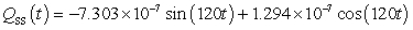 <strong>A series circuit has a 0.1 henry inductor, a 490 ohm resistor, and a 0.000003 farad capacitor. There is an initial charge of 0.000009 coulombs, there is no initial current, and there is an applied voltage which is described as . Identify the steady-state solution to the differential equation.</strong> A) B) C) D)