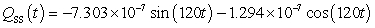<strong>A series circuit has a 0.1 henry inductor, a 490 ohm resistor, and a 0.000003 farad capacitor. There is an initial charge of 0.000009 coulombs, there is no initial current, and there is an applied voltage which is described as . Identify the steady-state solution to the differential equation.</strong> A) B) C) D)