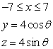 <strong>Find a parametric representation of the surface from to .</strong> A) B) C) D)