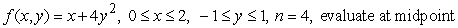<strong>Compute the Riemann sum for the given function and region, a partition with n equal-sized rectangles and the given evaluation rule. </strong> A) -8 B) 8 C) 0 D) -36