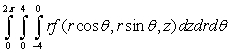 <strong>Set up the triple integral in cylindrical coordinates where Q is the solid above below and inside </strong> A) B) C) D)