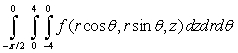 <strong>Set up the triple integral in cylindrical coordinates where Q is the solid above below and inside </strong> A) B) C) D)