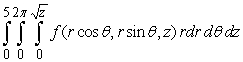 <strong>Which of the following could represent the triple integral in cylindrical coordinates where Q is the region bounded below by and above by ?</strong> A) B) C) D)