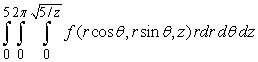<strong>Which of the following could represent the triple integral in cylindrical coordinates where Q is the region bounded below by and above by ?</strong> A) B) C) D)