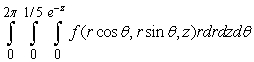 <strong>Which if the following could represent the triple integral in cylindrical coordinates where Q is the region below and above ?</strong> A) B) C) D)