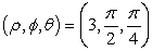 <strong>Convert the point to rectangular coordinates (x,y,z).</strong> A) B) C) D)