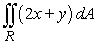 Evaluate the double integral. R is bounded by y = 3x - 2, y = 3x + 1, y = -x + 2, and y = -x + 5