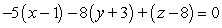 <strong>Find an equation of the tangent plane to the parametric surface at the indicated point. S is defined by ; at u = -4 and v = -1</strong> A) B) C) D)