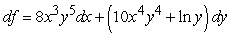 <strong>Find the total differential of . </strong> A) B) C) D)