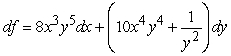 <strong>Find the total differential of . </strong> A) B) C) D)