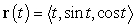 <strong>Match the vector-valued function with its graph. </strong> A) B) C) D)