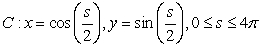 <strong>Which of the following is an arc length parameterization of the given two-dimensional curve? The circle of radius 2 centered at the origin</strong> A) B) C) D)