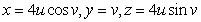 Which of the following is the graph of the given parametric surface?