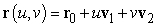 Find a parametrically-defined vector that represents the plane with the given properties. The plane through the point and containing The vectors .