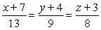 <strong>Find symmetric equations of the line through and .</strong> A) B) C) D)