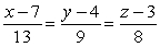 <strong>Find symmetric equations of the line through and .</strong> A) B) C) D)
