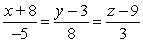 <strong>Find symmetric equations of the line through and normal to the plane .</strong> A) B) C) D)