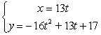 <strong>Find parametric equations for the path of a projectile launched from height ft with initial speed ft/s at angle from the horizontal.</strong> A) B) C) D)