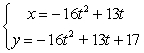 <strong>Find parametric equations for the path of a projectile launched from height ft with initial speed ft/s at angle from the horizontal.</strong> A) B) C) D)