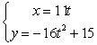 <strong>Find parametric equations for the path of a projectile launched from height ft with initial speed ft/s at angle from the horizontal.</strong> A) B) C) D)