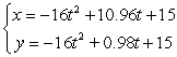 <strong>Find parametric equations for the path of a projectile launched from height ft with initial speed ft/s at angle from the horizontal.</strong> A) B) C) D)