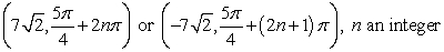 <strong>Find all polar coordinate representations of the given rectangular point. </strong> A) B) C) D)