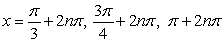 <strong>Find all solutions of .</strong> A) B) C) D)