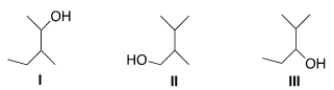 <strong>Which of the following compounds is (are) primary alcohols? </strong> A) Only I B) Only II C) Only I and II D) Only II and III