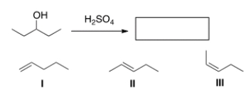 <strong>Determine the product(s) of the following reaction. </strong> A) Only I B) Only II C) Only III D) Only II and III