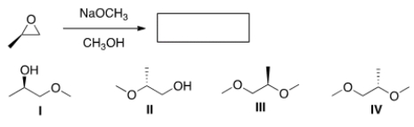 <strong>What is the product of the following reaction? </strong> A) I B) II C) III D) IV