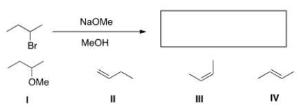 Which of the following is the major elimination product of the following reaction?