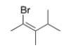 <strong>What is the IUPAC name of the following compound? </strong> A) (E)-2-Bromo-3,4-dimethyl-2-pentene B) (Z)-1-Bromo-1,2,3-trimethyl-1-butene C) (Z)-2-Bromo-3,4-dimethyl-2-pentene D) (E)-1-Bromo-1,2,3-trimethyl-1-butene