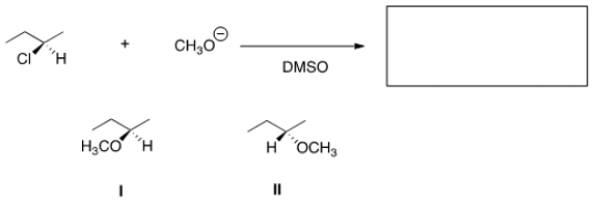 <strong>What is the product of the nucleophilic substitution reaction shown below? </strong> A) Only I B) Only II C) I and II D) None