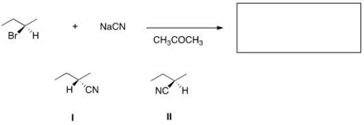 <strong>What is the product of the nucleophilic substitution reaction shown below? </strong> A) Only I B) Only II C) I and II D) None
