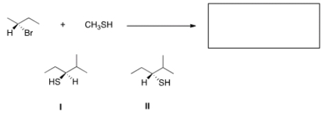 <strong>What is the product of the nucleophilic substitution reaction shown below? </strong> A) Only I B) Only II C) I and II D) None