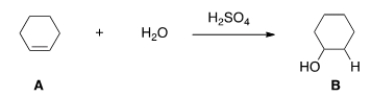 What kind of reaction does the conversion of A to B represent?